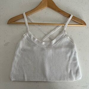 Wilfred Crop Top Knit White Ribbed Camisole